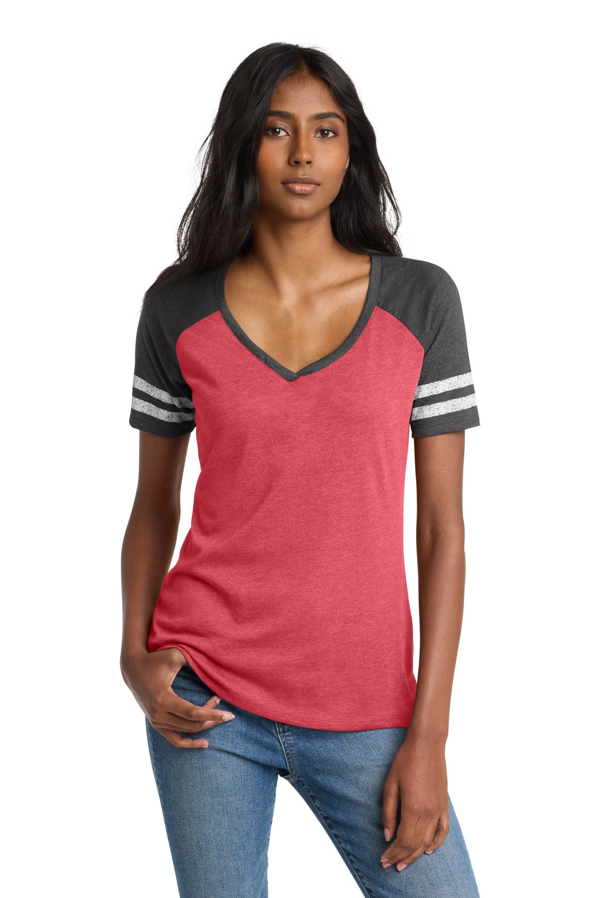 District Women's Game V-Neck Tee DM476