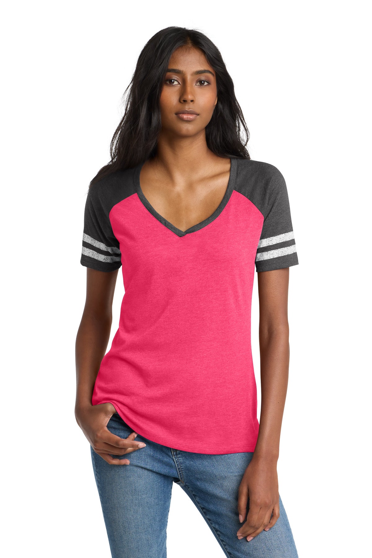 District Women's Game V-Neck Tee DM476