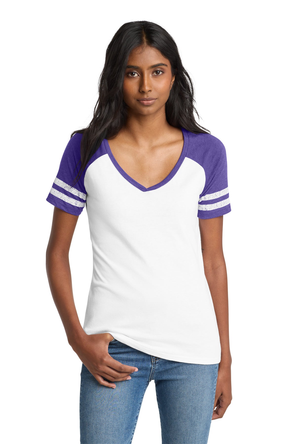 District Women's Game V-Neck Tee DM476