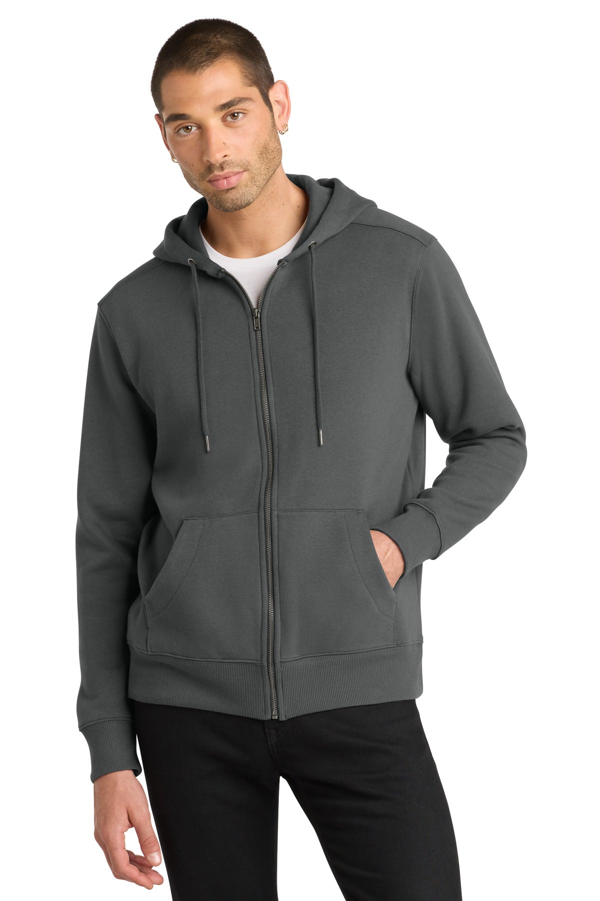 District Perfect Weight  Fleece Full-Zip Hoodie DT1103