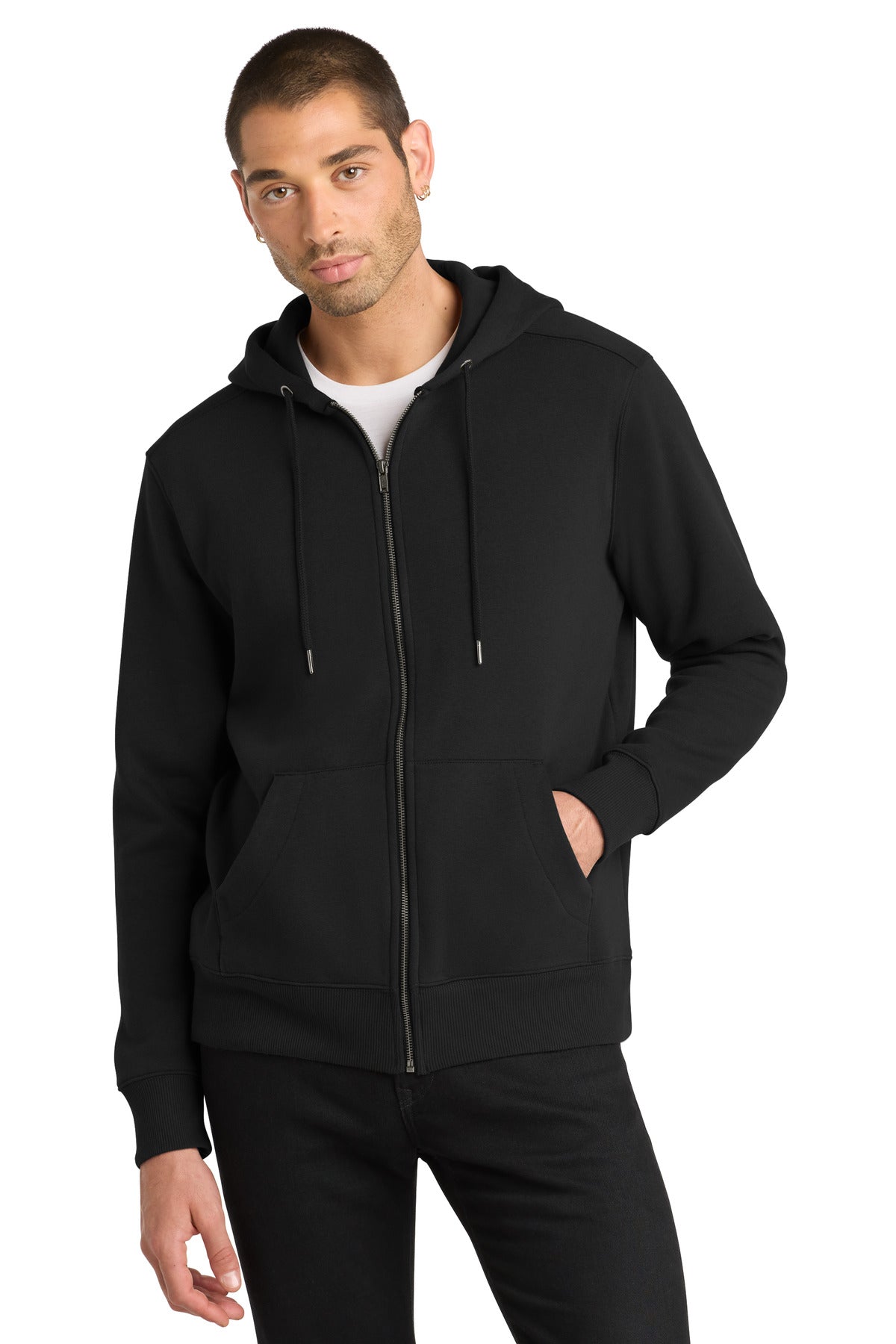 District Perfect Weight  Fleece Full-Zip Hoodie DT1103