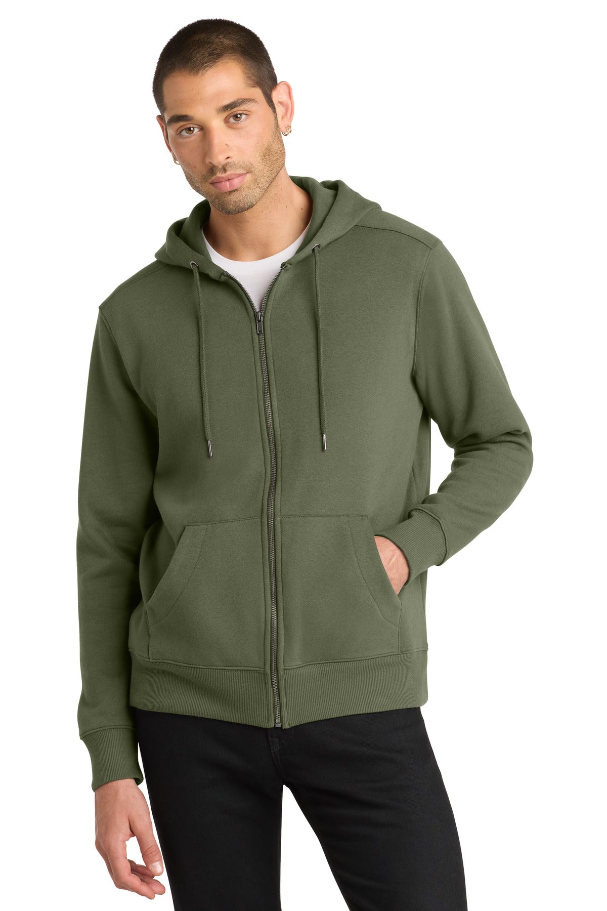 District Perfect Weight  Fleece Full-Zip Hoodie DT1103
