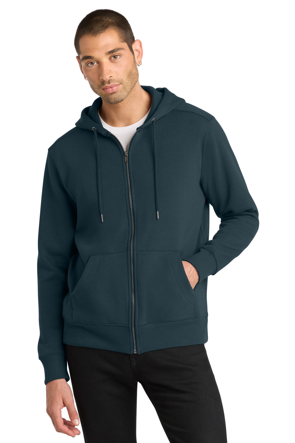 District Perfect Weight  Fleece Full-Zip Hoodie DT1103