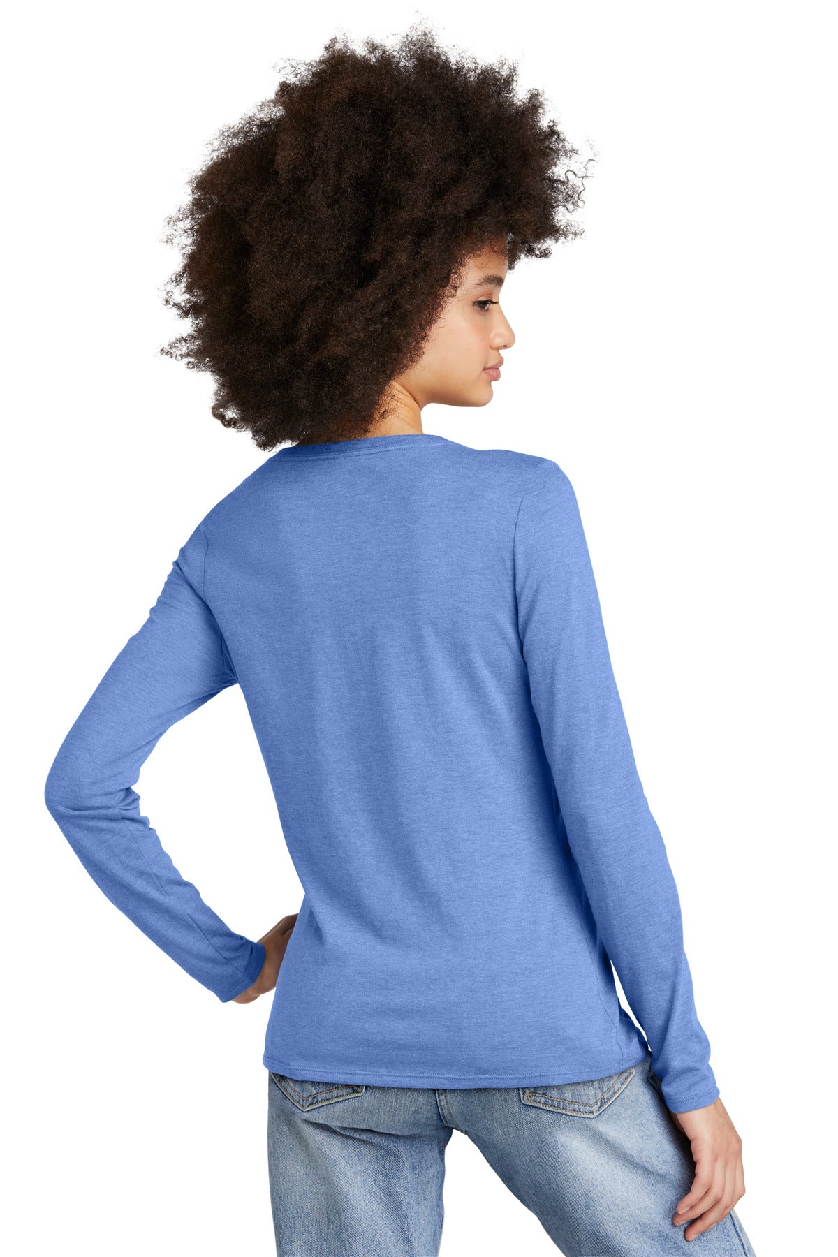 District Women's Perfect Tri Long Sleeve V-Neck Tee DT135