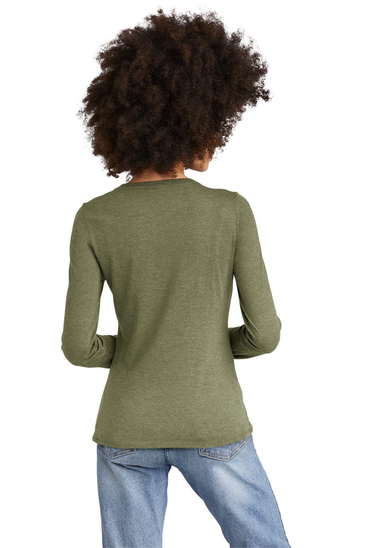 District Women's Perfect Tri Long Sleeve V-Neck Tee DT135