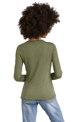 District Women's Perfect Tri Long Sleeve V-Neck Tee DT135