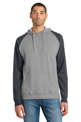 District Young Mens Lightweight Fleece Raglan Hoodie DT196