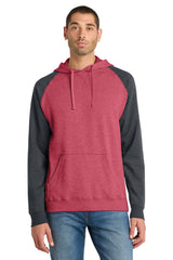 District Young Mens Lightweight Fleece Raglan Hoodie DT196