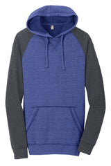 District Young Mens Lightweight Fleece Raglan Hoodie DT196