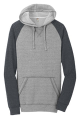 District Young Mens Lightweight Fleece Raglan Hoodie DT196