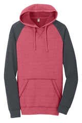 District Young Mens Lightweight Fleece Raglan Hoodie DT196