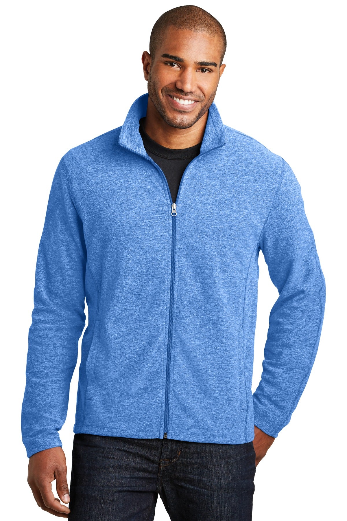 Port Authority Heather Microfleece Full-Zip Jacket F235