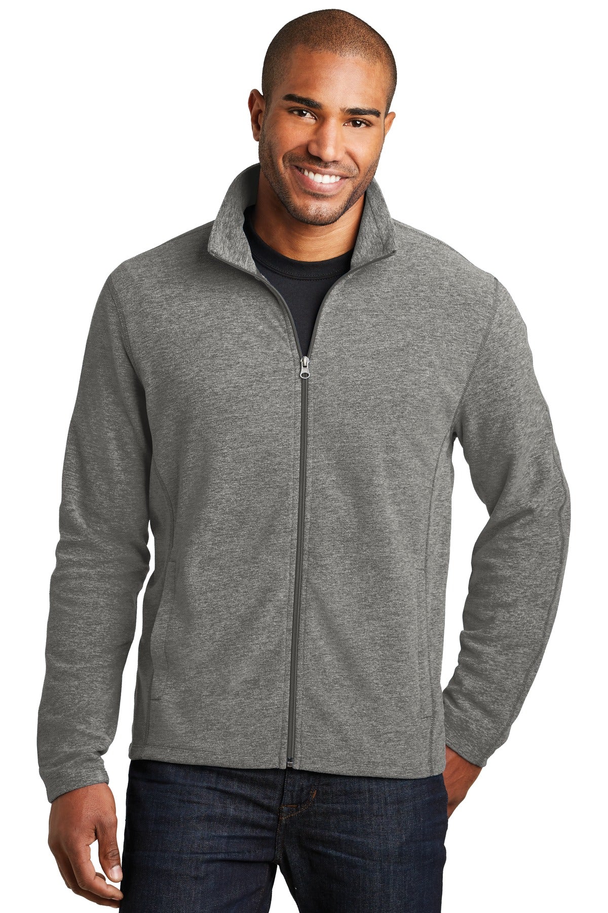Port Authority Heather Microfleece Full-Zip Jacket F235