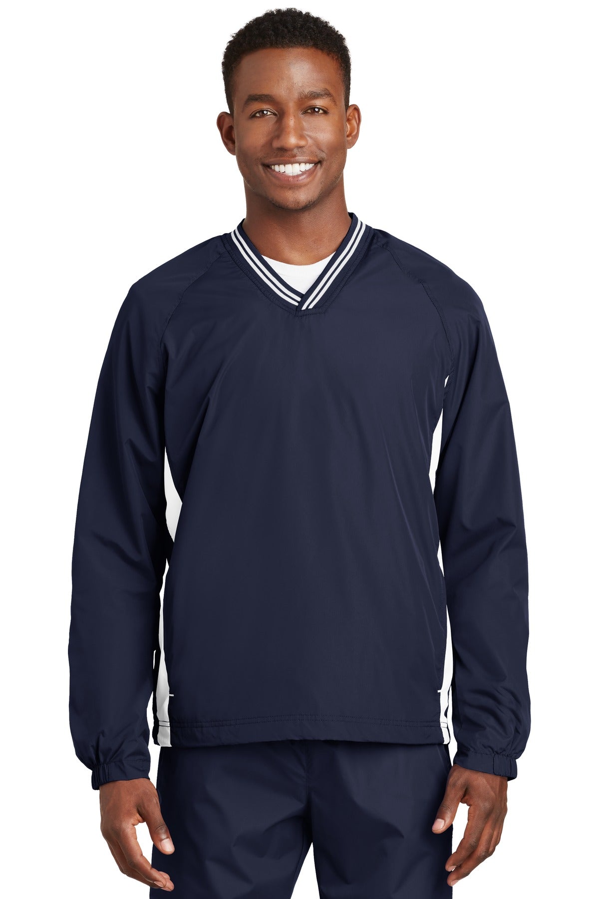 Sport-Tek Tipped V-Neck Raglan Wind Shirt JST62