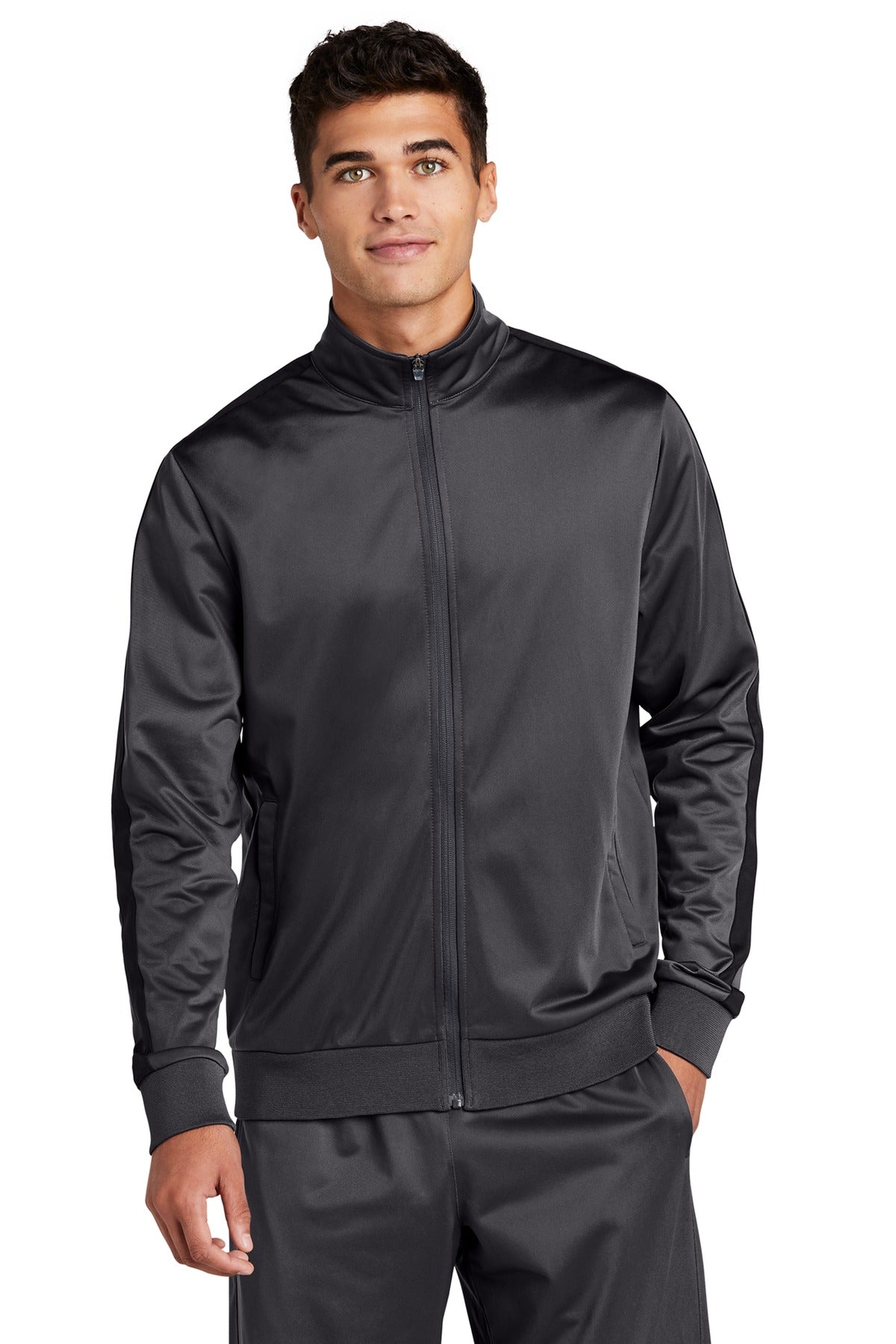 Sport-Tek  Tricot Sleeve Stripe Track Jacket JST94