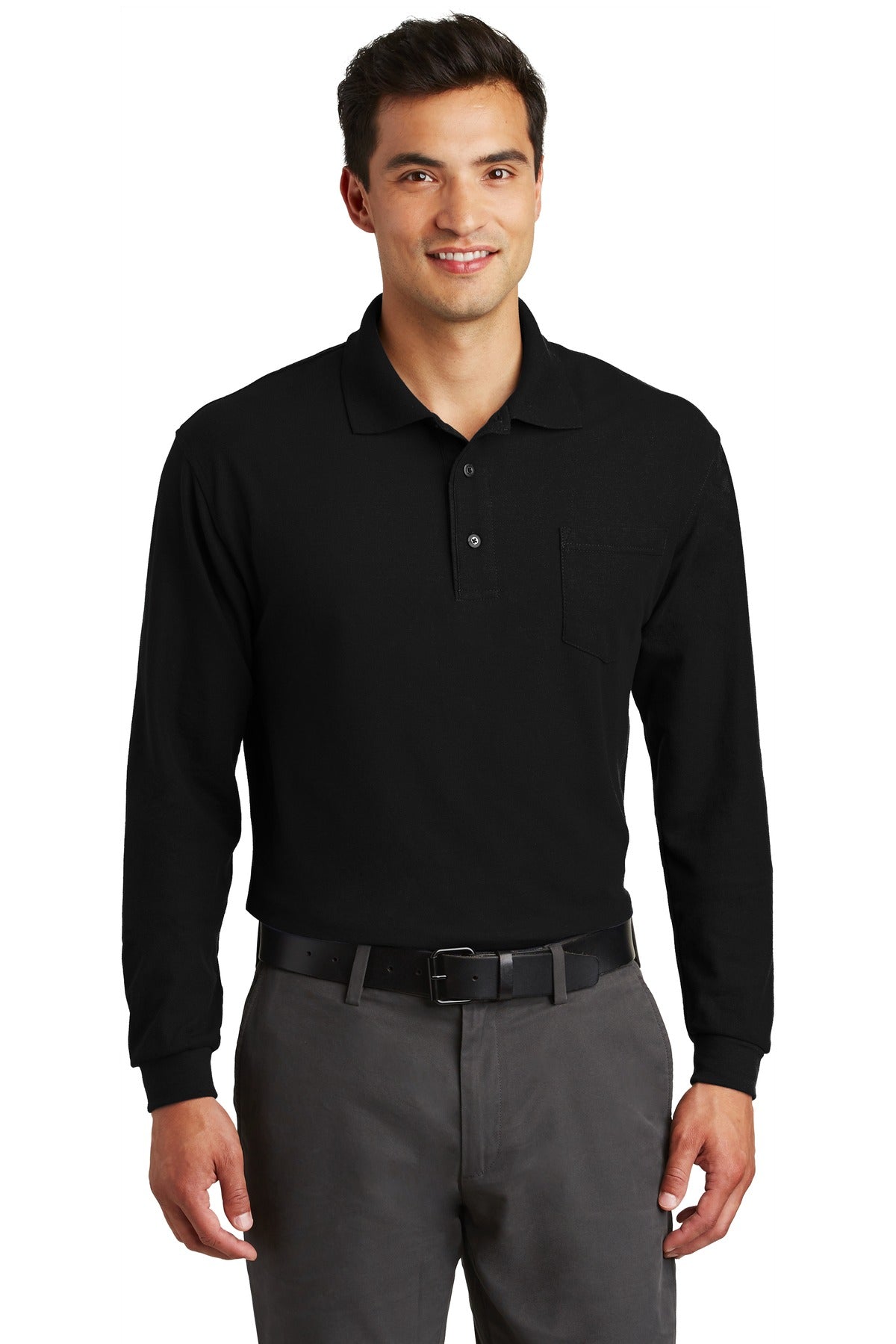 Port Authority Long Sleeve Silk Touch Polo with Pocket K500LSP