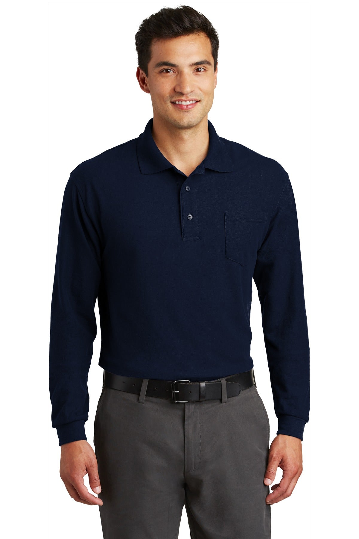 Port Authority Long Sleeve Silk Touch Polo with Pocket K500LSP