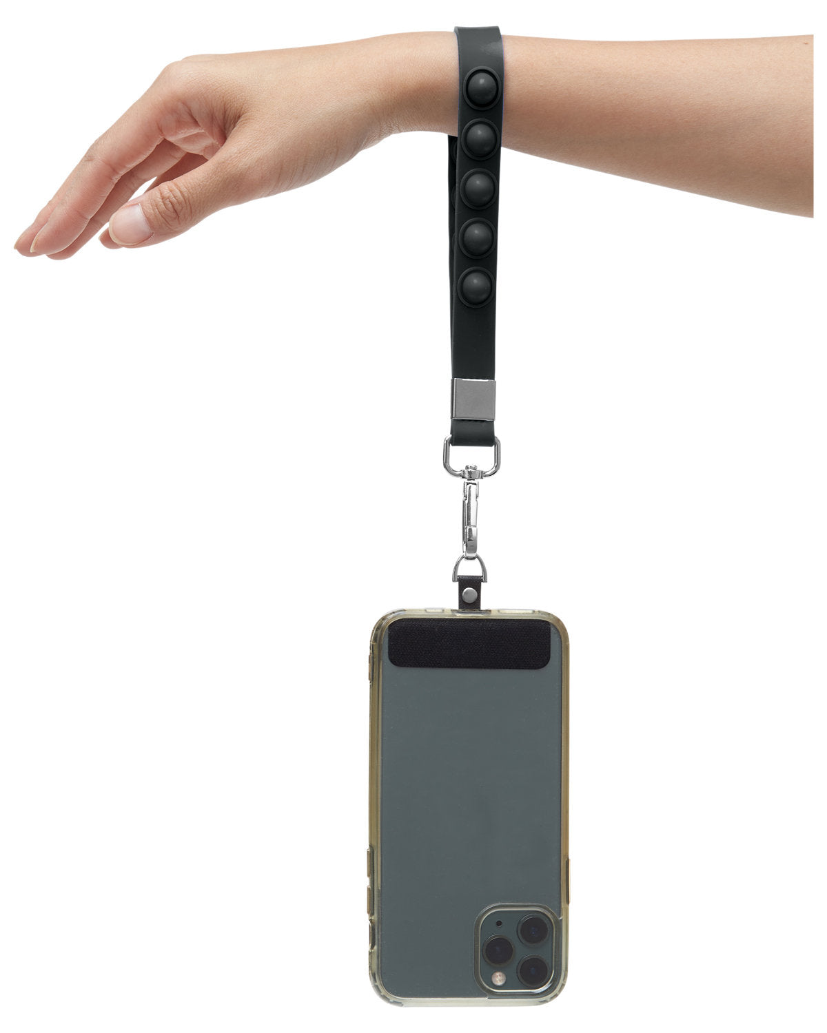 Push Pop Wrist Strap Keychain With Phone Holder - KT012