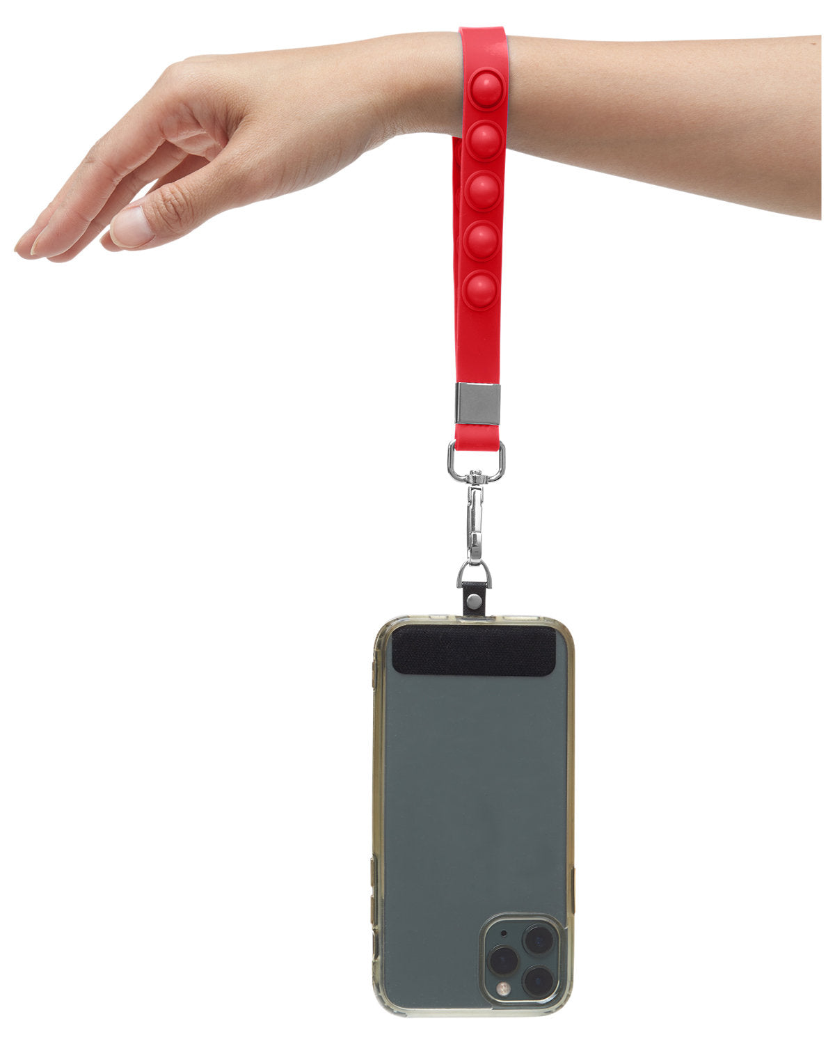 Push Pop Wrist Strap Keychain With Phone Holder - KT012