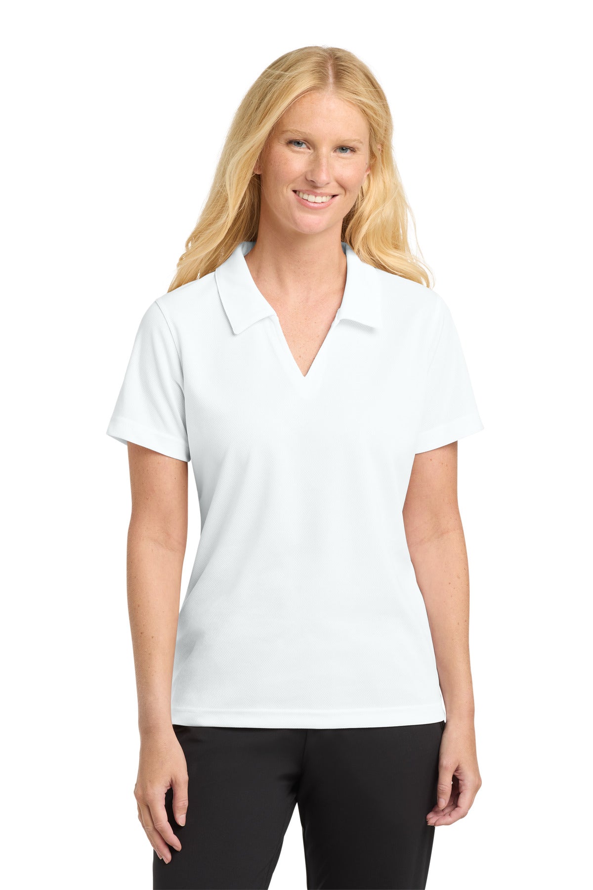 Sport-Tek Women's Dri-Mesh V-Neck Polo L469