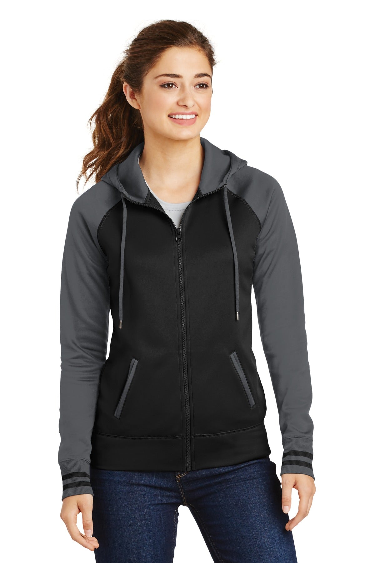 Sport-Tek Women's Sport-Wick Varsity Fleece Full-Zip Hooded Jacket LST236