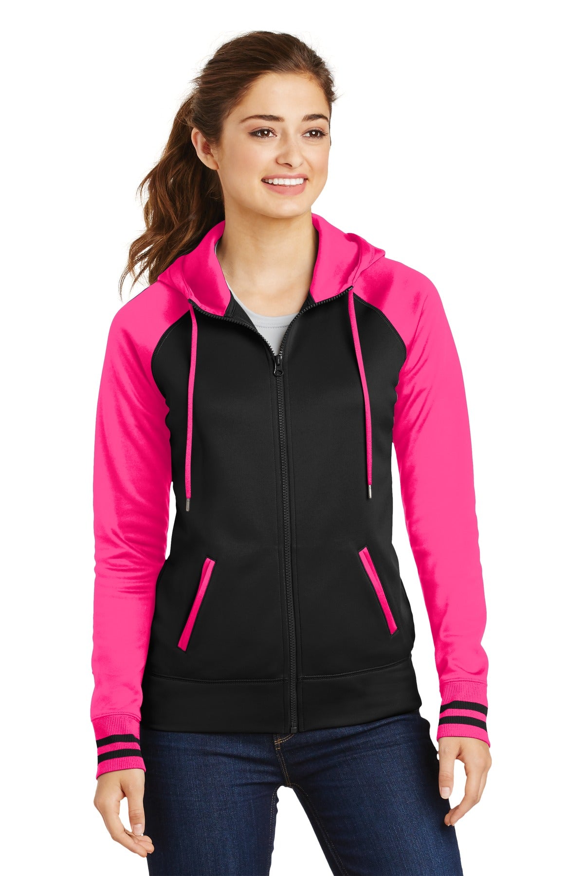 Sport-Tek Women's Sport-Wick Varsity Fleece Full-Zip Hooded Jacket LST236
