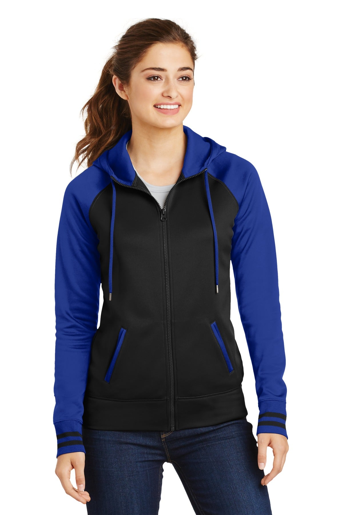 Sport-Tek Women's Sport-Wick Varsity Fleece Full-Zip Hooded Jacket LST236