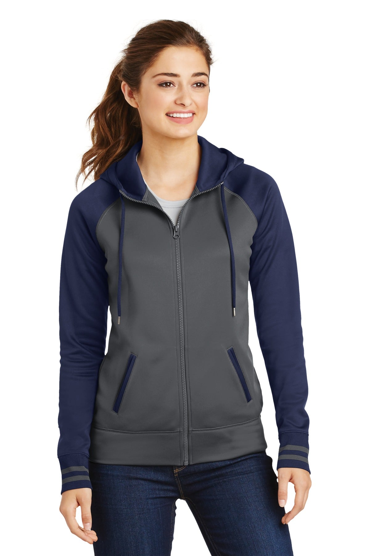 Sport-Tek Women's Sport-Wick Varsity Fleece Full-Zip Hooded Jacket LST236