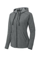 Sport-Tek  Women's PosiCharge  Tri-Blend Wicking Fleece Full-Zip Hooded Jacket LST293