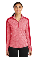 Sport-Tek Women's PosiCharge Electric Heather Colorblock 1/4-Zip Pullover LST397