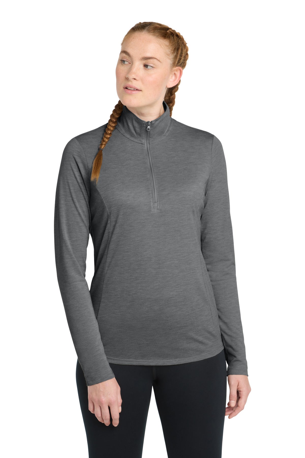 Sport-Tek Women's PosiCharge Tri-Blend Wicking 1/4-Zip Pullover LST407