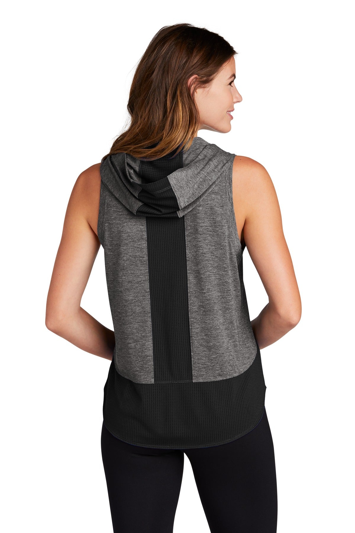 Sport-Tek Women's PosiCharge Tri-Blend Wicking Draft Hoodie Tank LST410