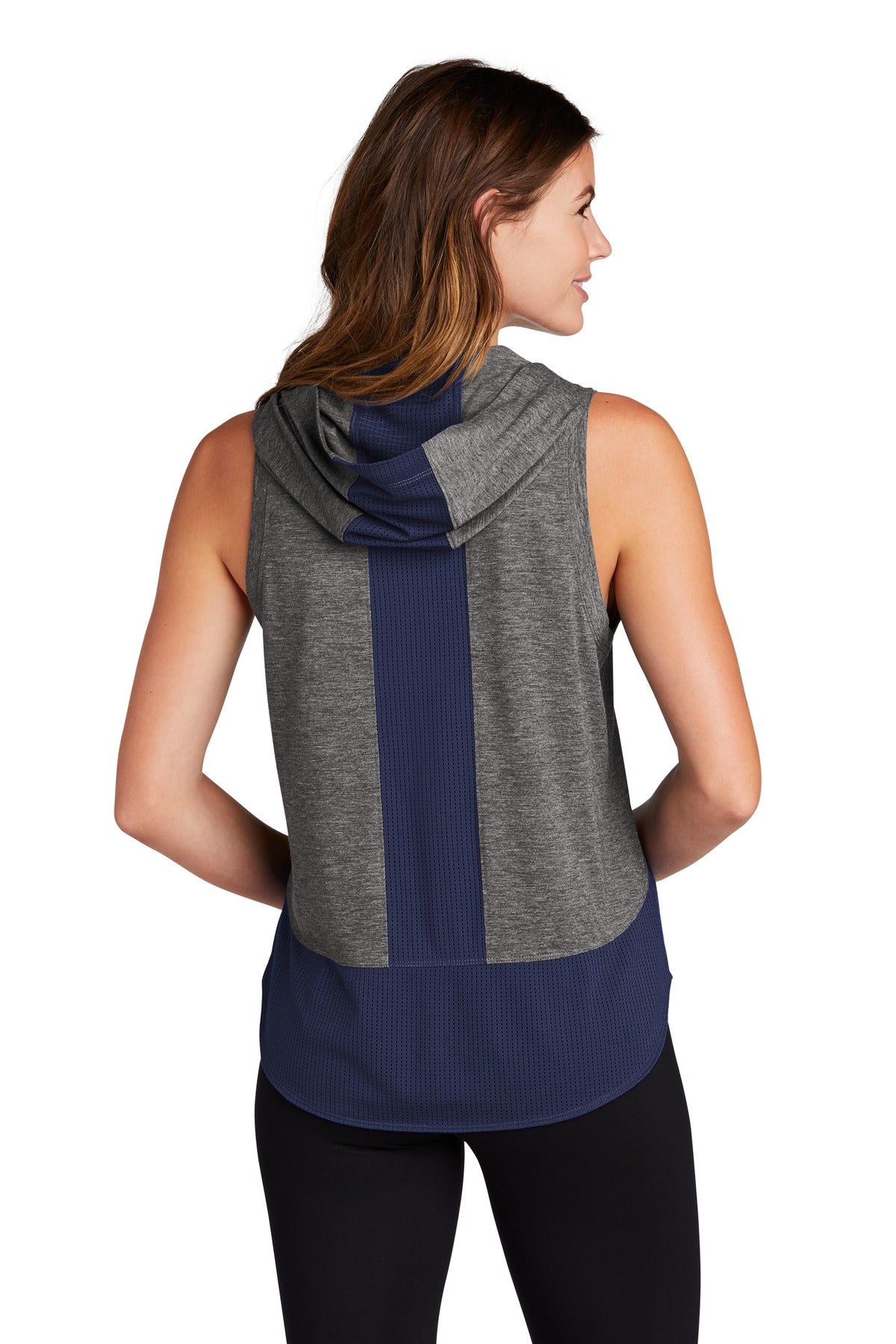 Sport-Tek Women's PosiCharge Tri-Blend Wicking Draft Hoodie Tank LST410
