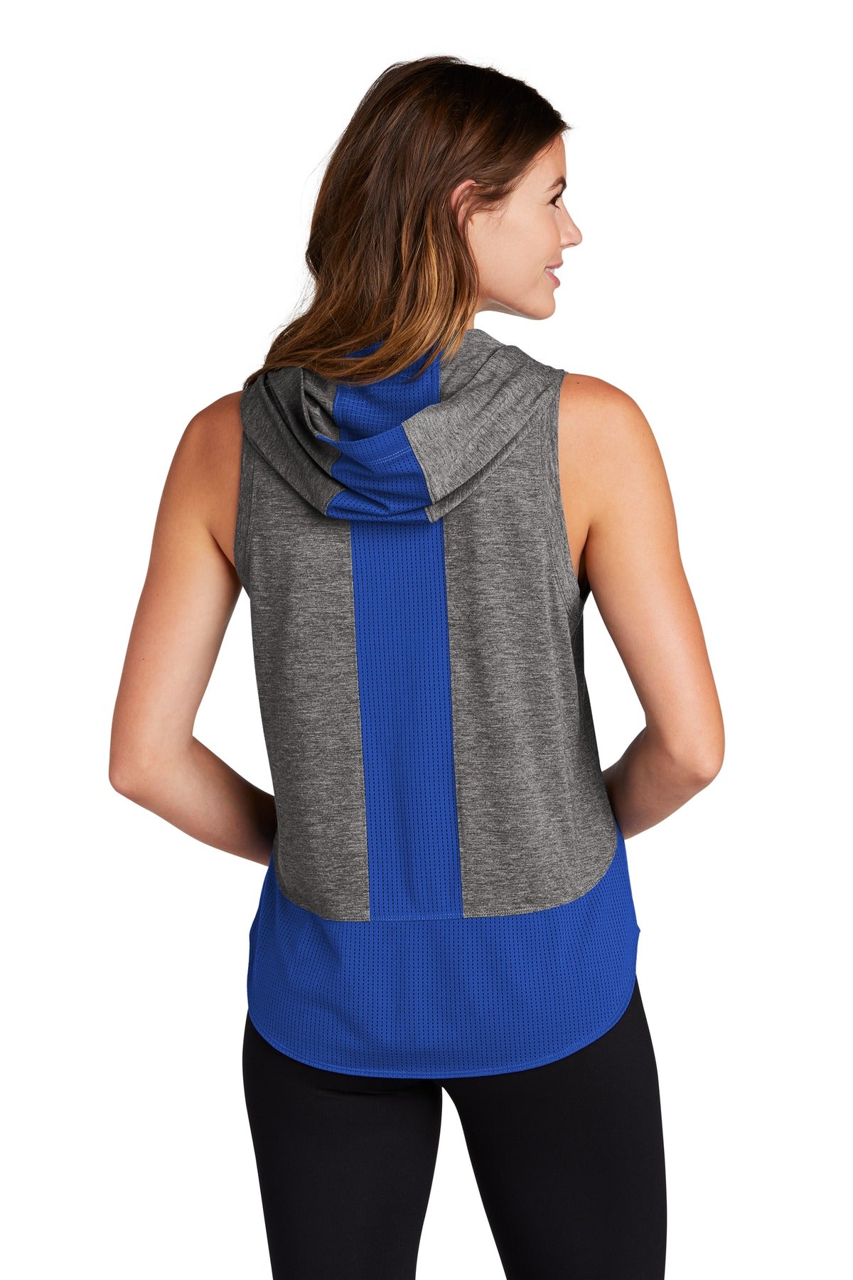 Sport-Tek Women's PosiCharge Tri-Blend Wicking Draft Hoodie Tank LST410