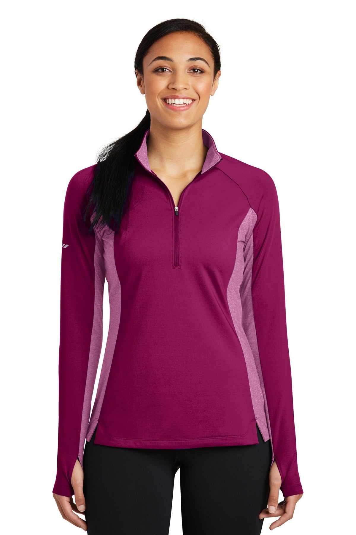 Sport-Tek Women's Sport-Wick Stretch Contrast 1/4-Zip Pullover LST854