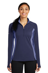Sport-Tek Women's Sport-Wick Stretch Contrast 1/4-Zip Pullover LST854