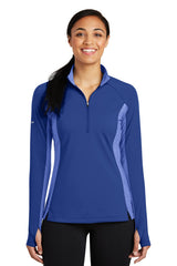 Sport-Tek Women's Sport-Wick Stretch Contrast 1/4-Zip Pullover LST854