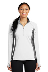 Sport-Tek Women's Sport-Wick Stretch Contrast 1/4-Zip Pullover LST854