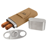 Laserable Leatherette Cigar Case with Cutter