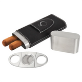 Laserable Leatherette Cigar Case with Cutter