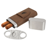 Laserable Leatherette Cigar Case with Cutter