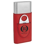Laserable Leatherette Cigar Case with Cutter