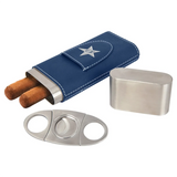 Laserable Leatherette Cigar Case with Cutter
