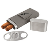Laserable Leatherette Cigar Case with Cutter