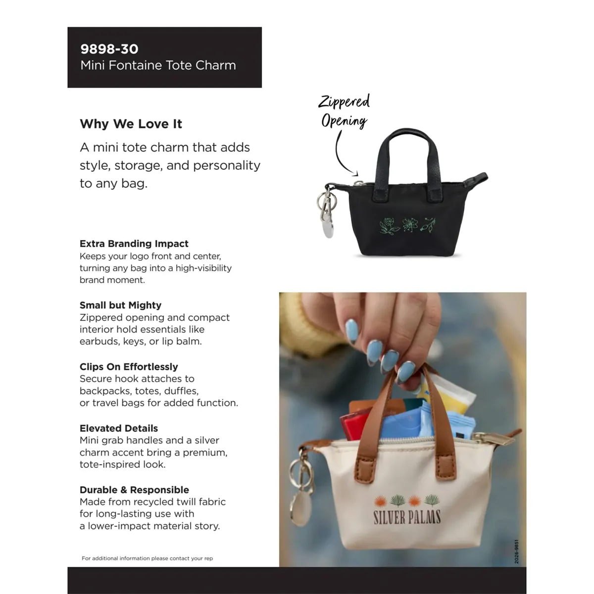 Mini Fontaine Tote Charm - 9898-30