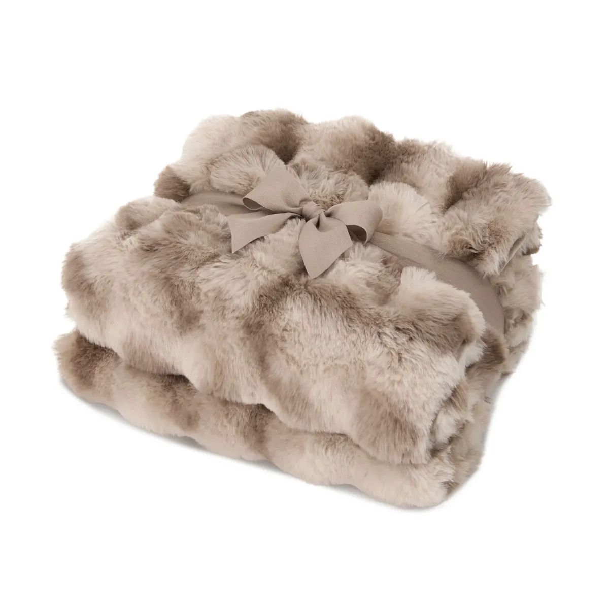 Ruched Faux Fur Recycled Polyester Blanket - 103073
