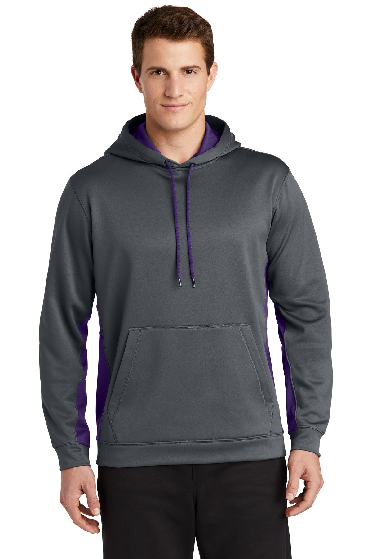 Sport-Tek Sport-Wick Fleece Colorblock Hooded Pullover ST235