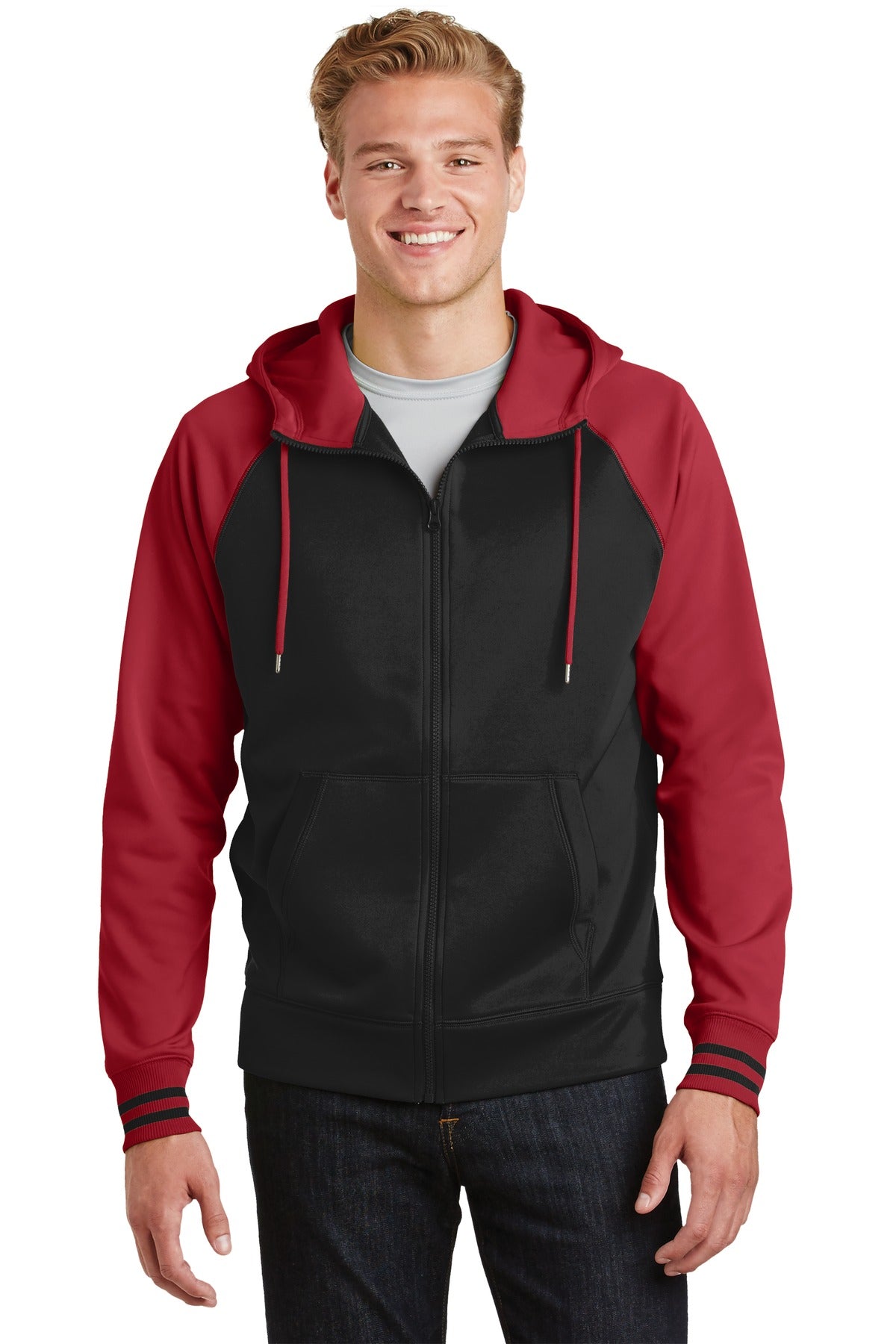 Sport-Tek Sport-Wick Varsity Fleece Full-Zip Hooded Jacket ST236