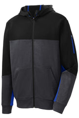 Sport-Tek Tech Fleece Colorblock Full-Zip Hooded Jacket ST245