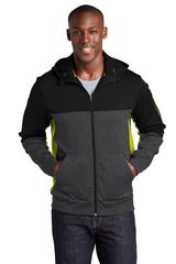 Sport-Tek Tech Fleece Colorblock Full-Zip Hooded Jacket ST245
